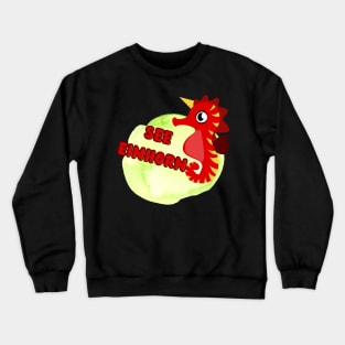 See Einhorn Comic Süß Spaß Seepferdchen Tier Crewneck Sweatshirt